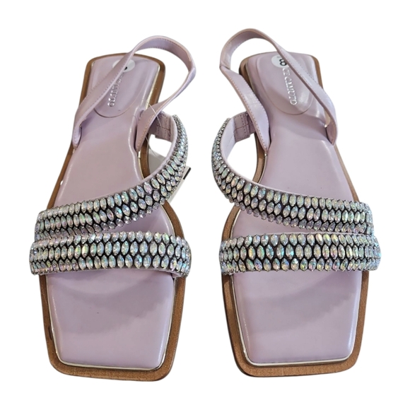 Vince Camuto Lavender Cushioned Slip On Square Toe Embellished Sandals - Picture 7 of 11